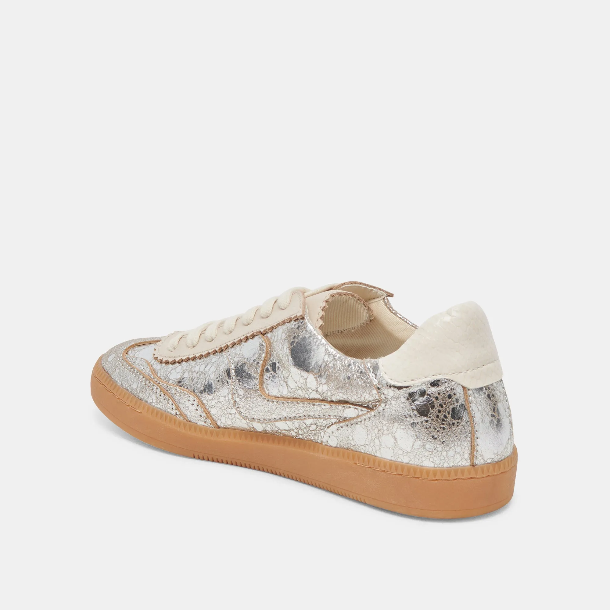 NOTICE WIDE SNEAKERS CUIR ARGENTÉ VIEILLI
