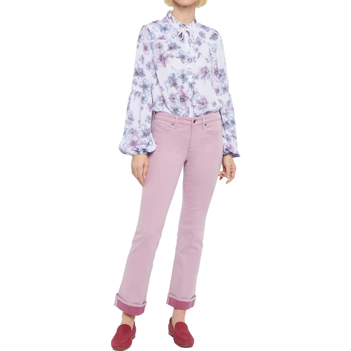 NYDJ Femmes Barbara Jeans Bootcut en Denim à Revers