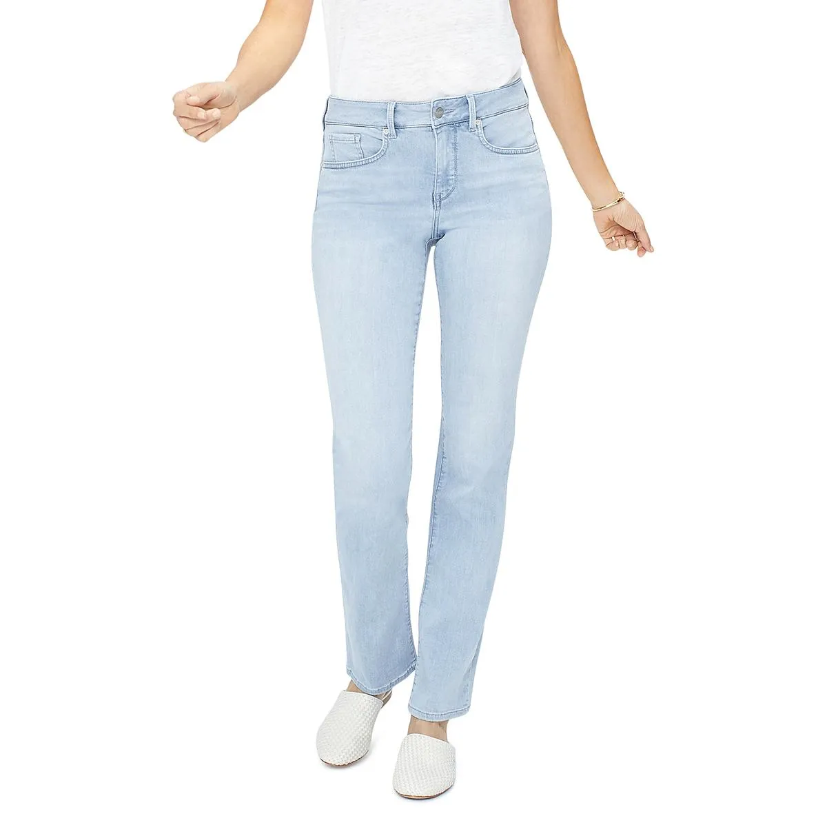 NYDJ Femmes Marilyn Denim Lavage Whisker Jeans à jambe droite