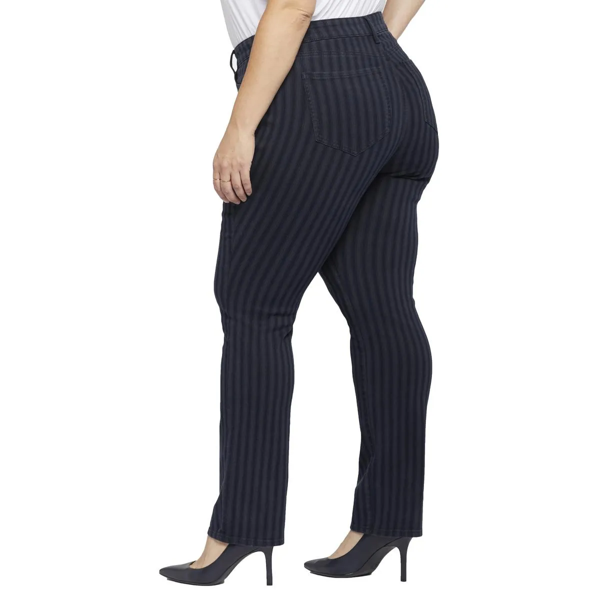 NYDJ Femmes Marilyn Jeans droit en denim rayé