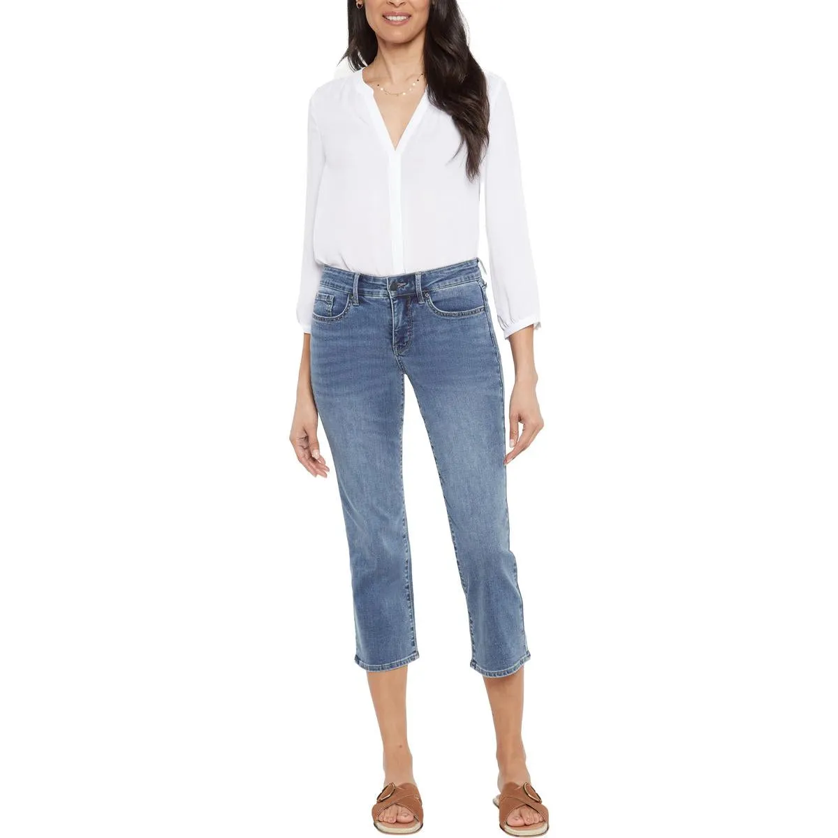 NYDJ Femmes Marilyn Jean Slimming Denim Effiloché