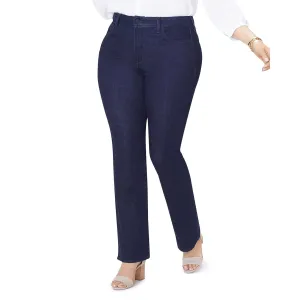 NYDJ Womens Plus Barbara Denim Md-Rise Bootcut Jeans
