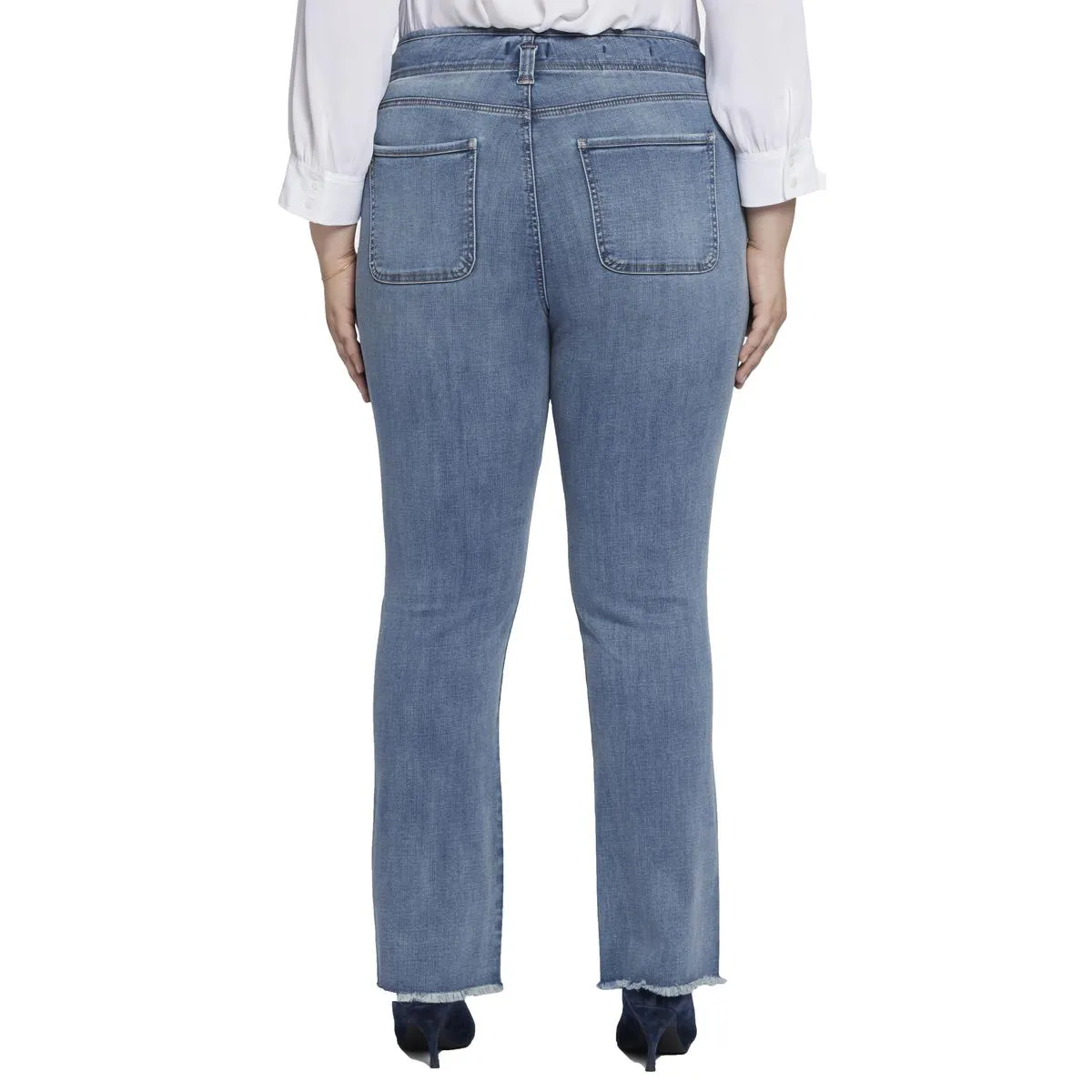 NYDJ Femmes Plus Marilyn Jeans Droit à Ourlet Effiloché