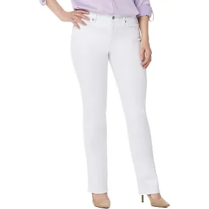 NYDJ Womens Plus Marilyn High Rise Cool Embrace Straight Leg Jeans