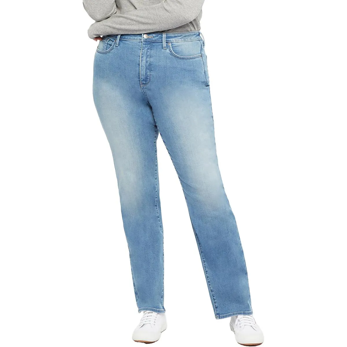 NYDJ Femmes Plus Détendu Jeans Droit Lavage Clair