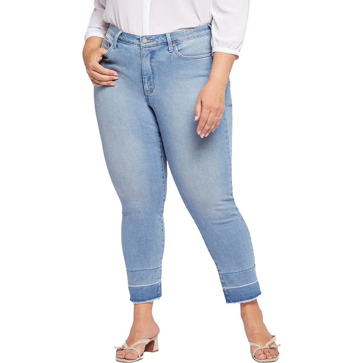 NYDJ Femmes Plus Sheri Slim Lift Tuck Technologie Ourlet Brut Jeans à la Cheville