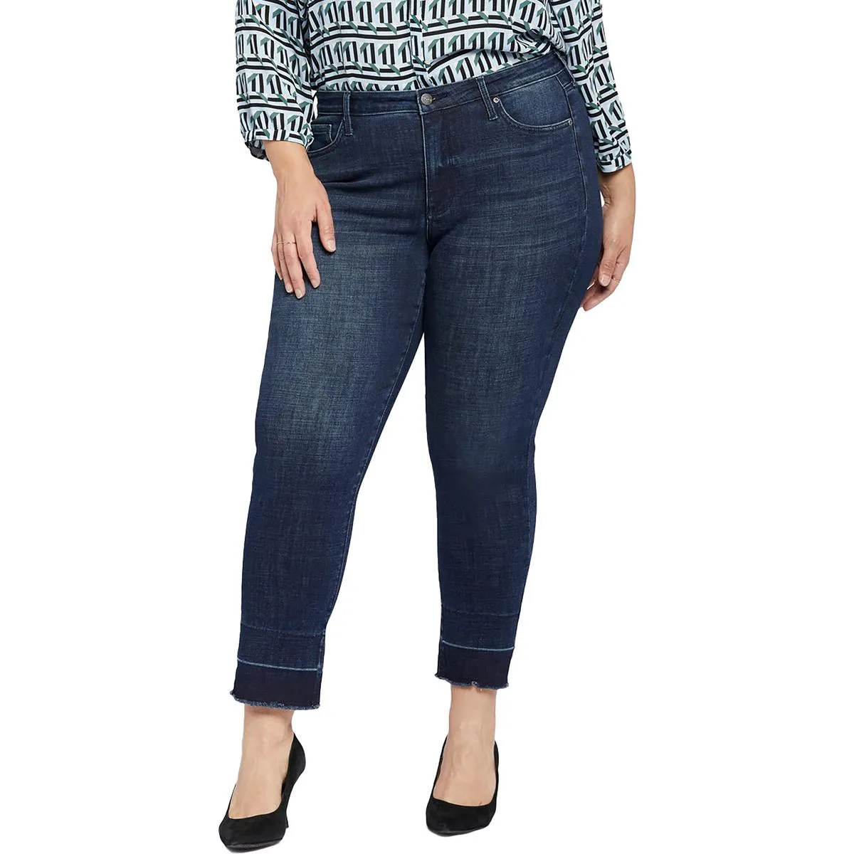 NYDJ Femmes Plus Sheri Slim Lift Tuck Technologie Ourlet Brut Jeans à la Cheville
