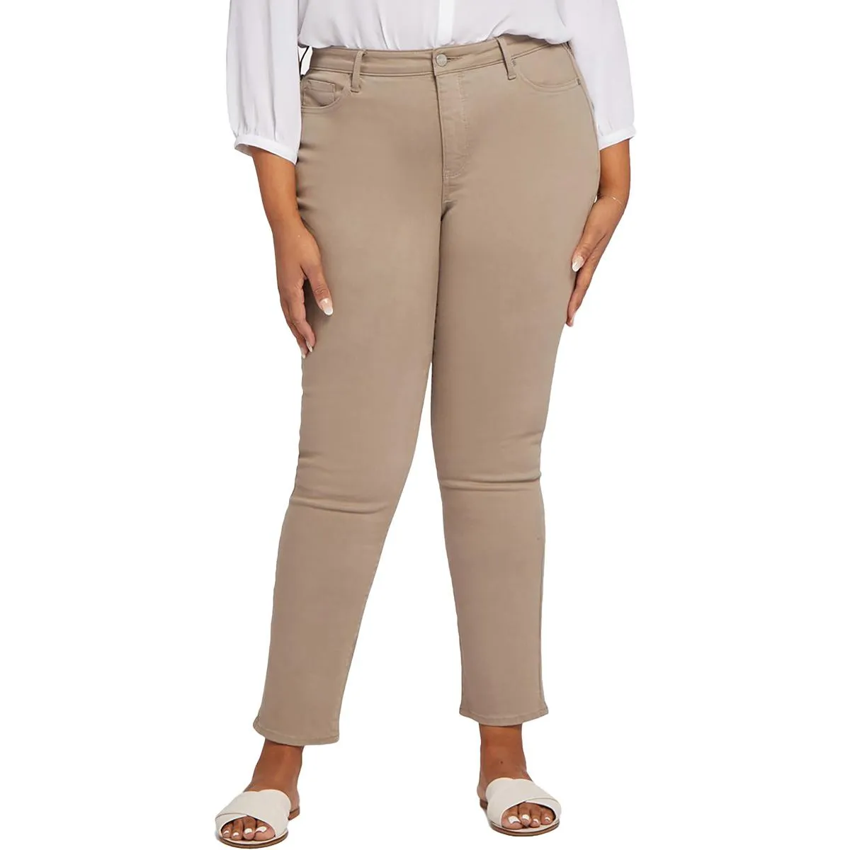 NYDJ Femmes Plus Sheri Slim Taille Moyenne Stretch Jeans à Jambe Droite