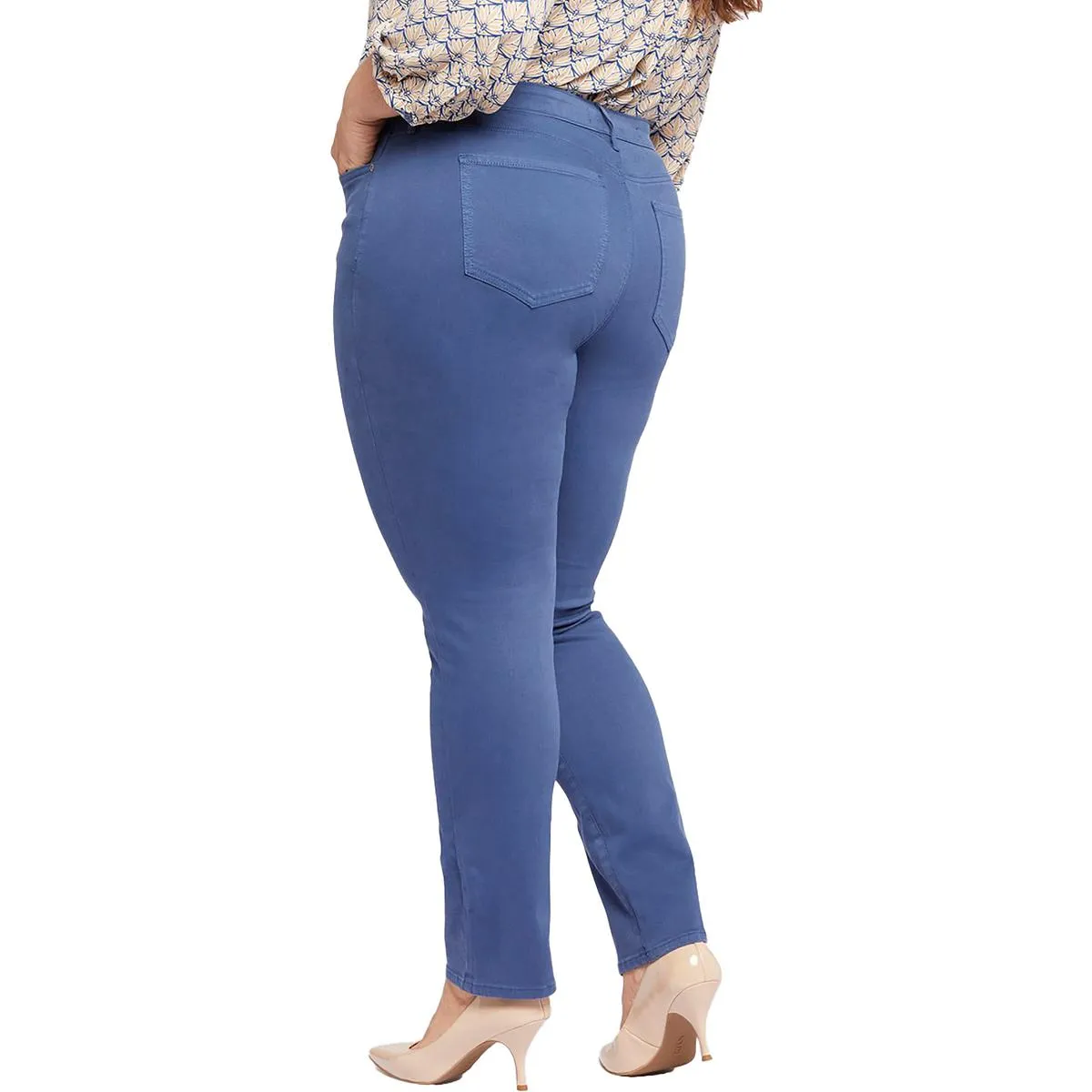 NYDJ Femmes Plus Sheri Slim Taille Moyenne Stretch Jeans à Jambe Droite