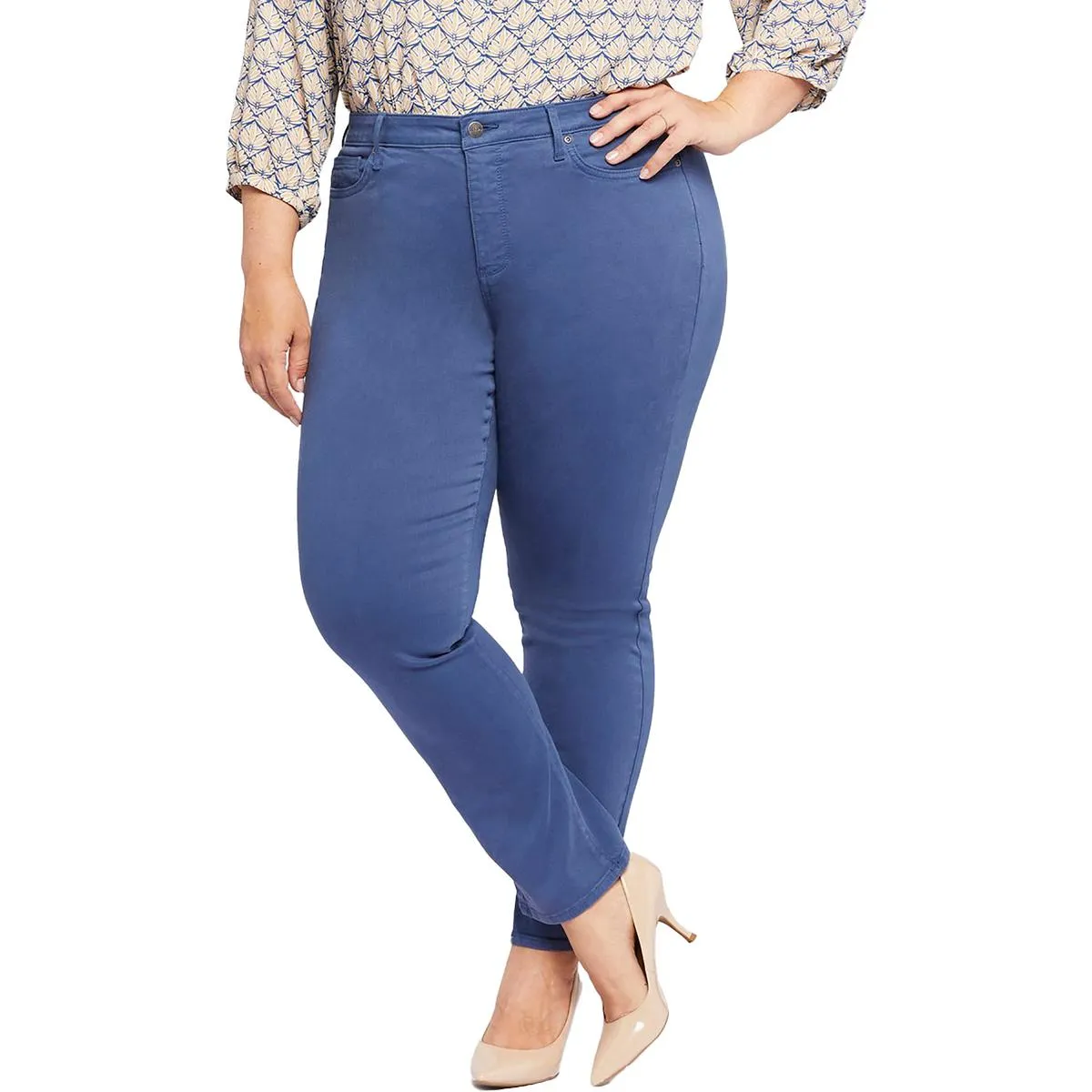 NYDJ Femmes Plus Sheri Slim Taille Moyenne Stretch Jeans à Jambe Droite