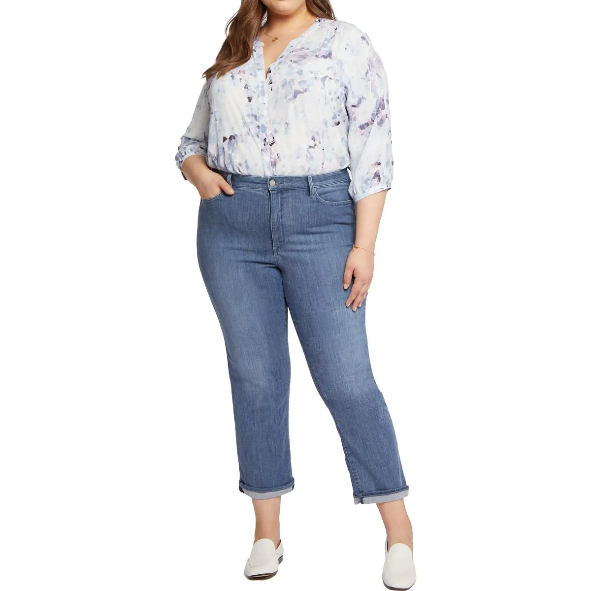 NYDJ Femmes Plus Jean Droit en Denim Élastique