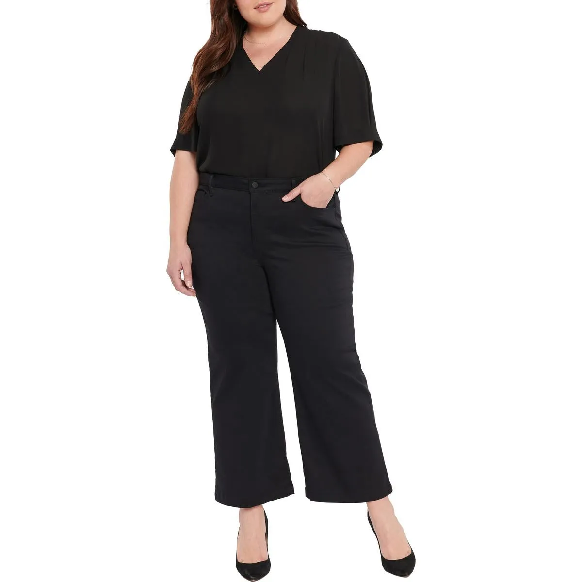 NYDJ Femmes Plus Teresa Jeans larges à la cheville extensibles