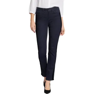 NYDJ Womens Sheri Dark Wash Flocked Slim Jeans
