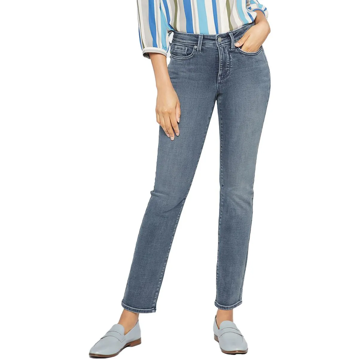 NYDJ Femmes Sheri Jeans Slim à Taille Moyenne Lavage Moyen