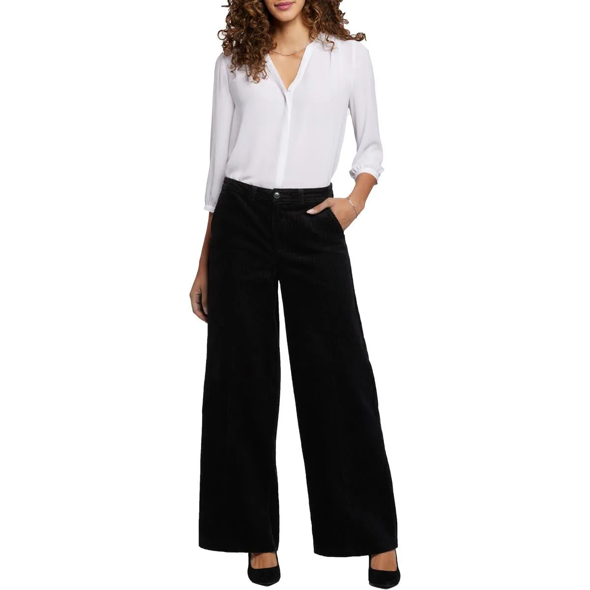 NYDJ Femmes Whitney Côte Large Pantalon en Velours Côtelé