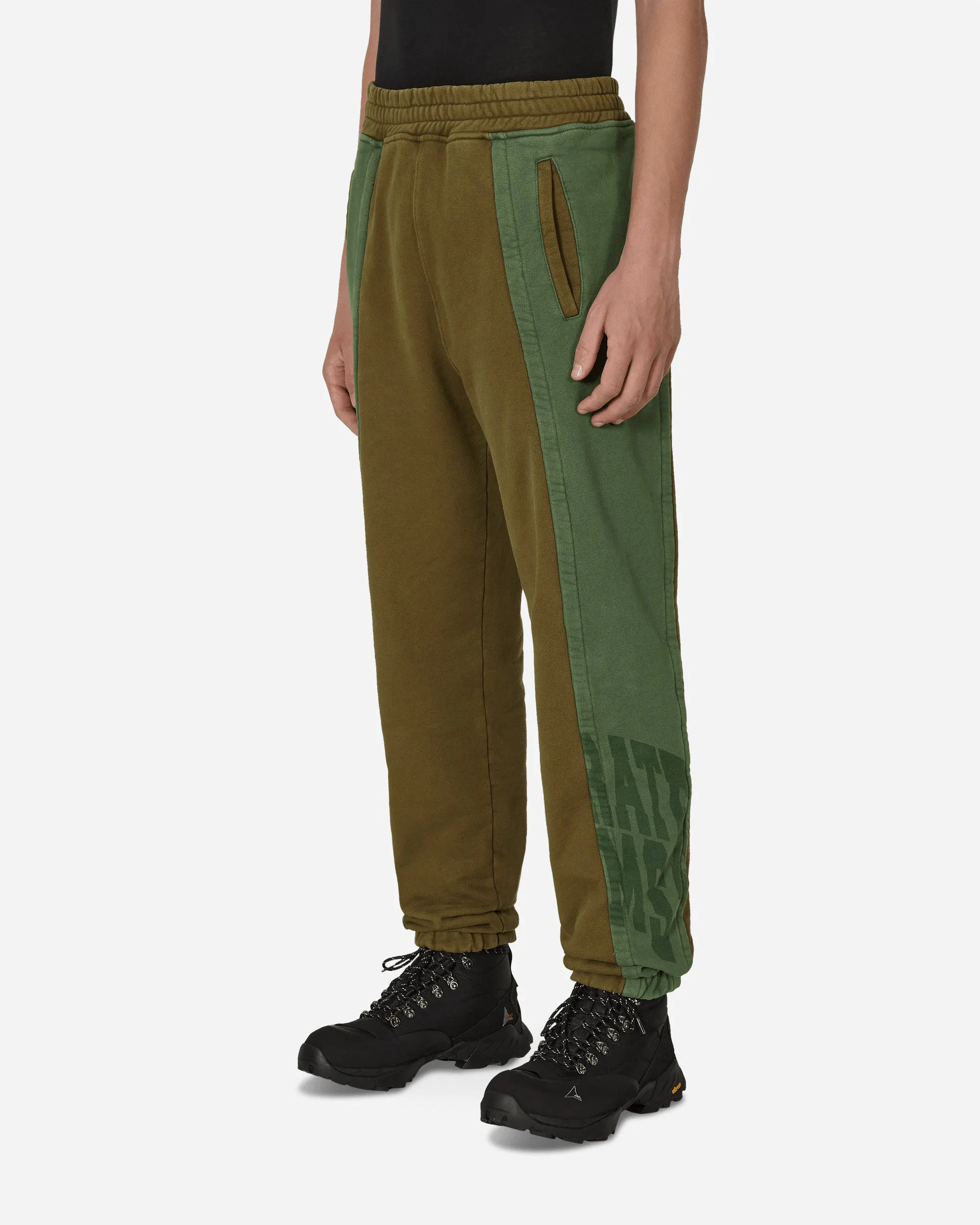 Pantalon de jogging à panneaux vert / marron