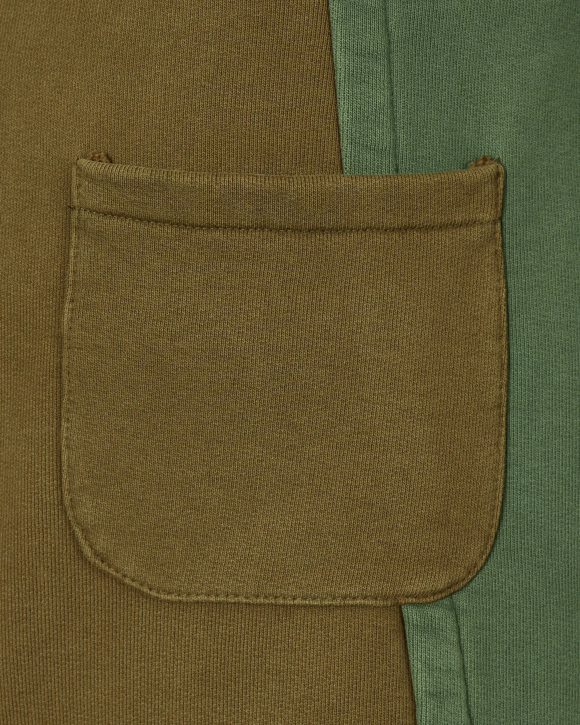 Pantalon de jogging à panneaux vert / marron