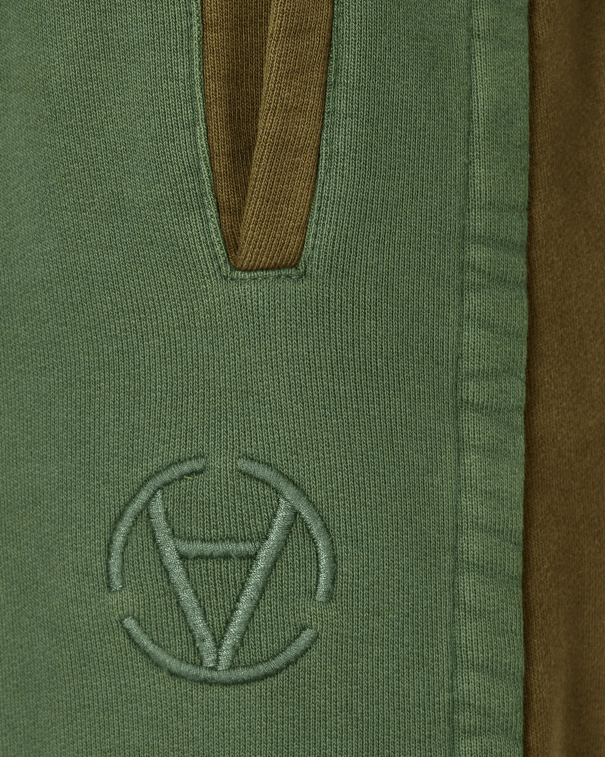 Pantalon de jogging à panneaux vert / marron