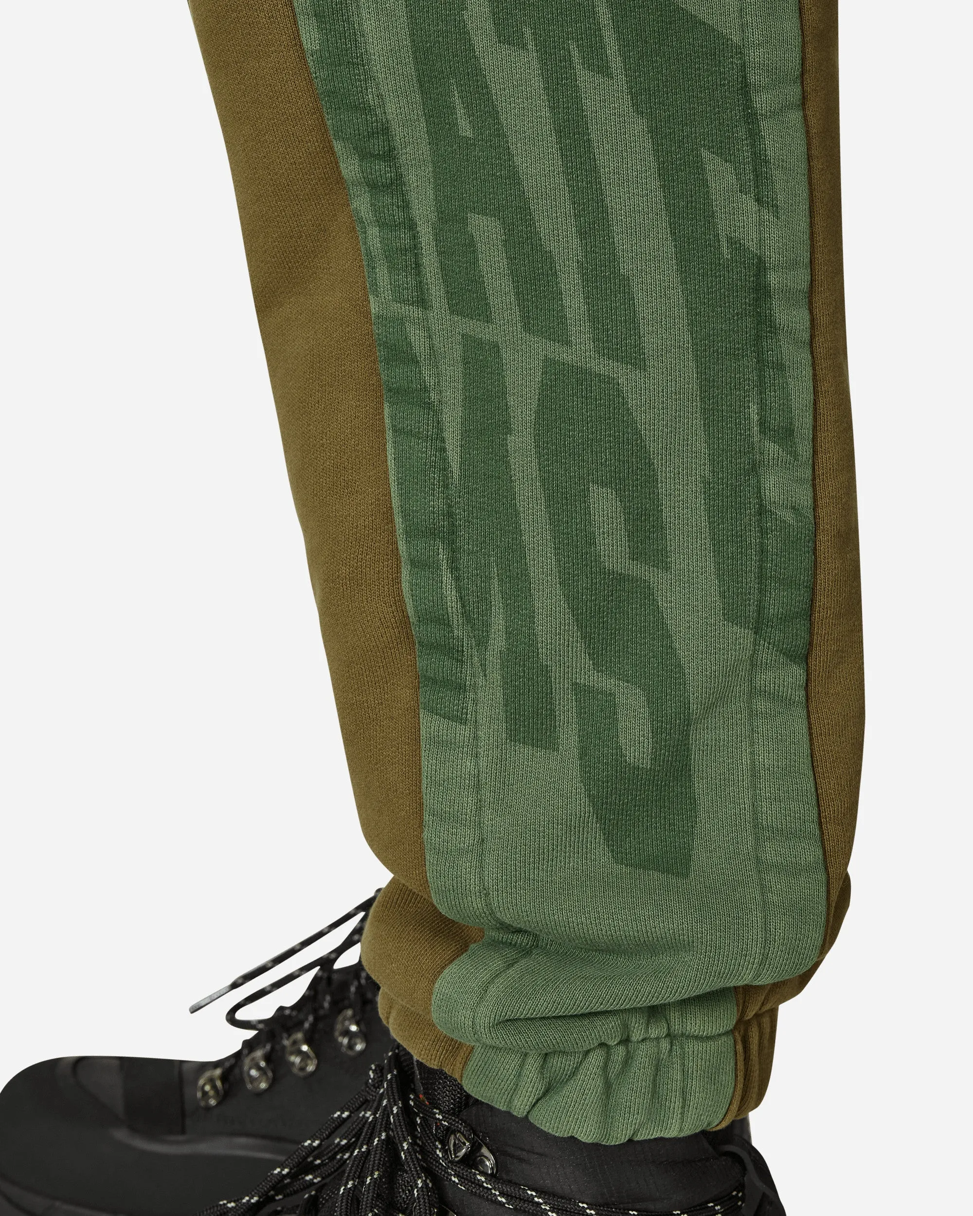 Pantalon de jogging à panneaux vert / marron