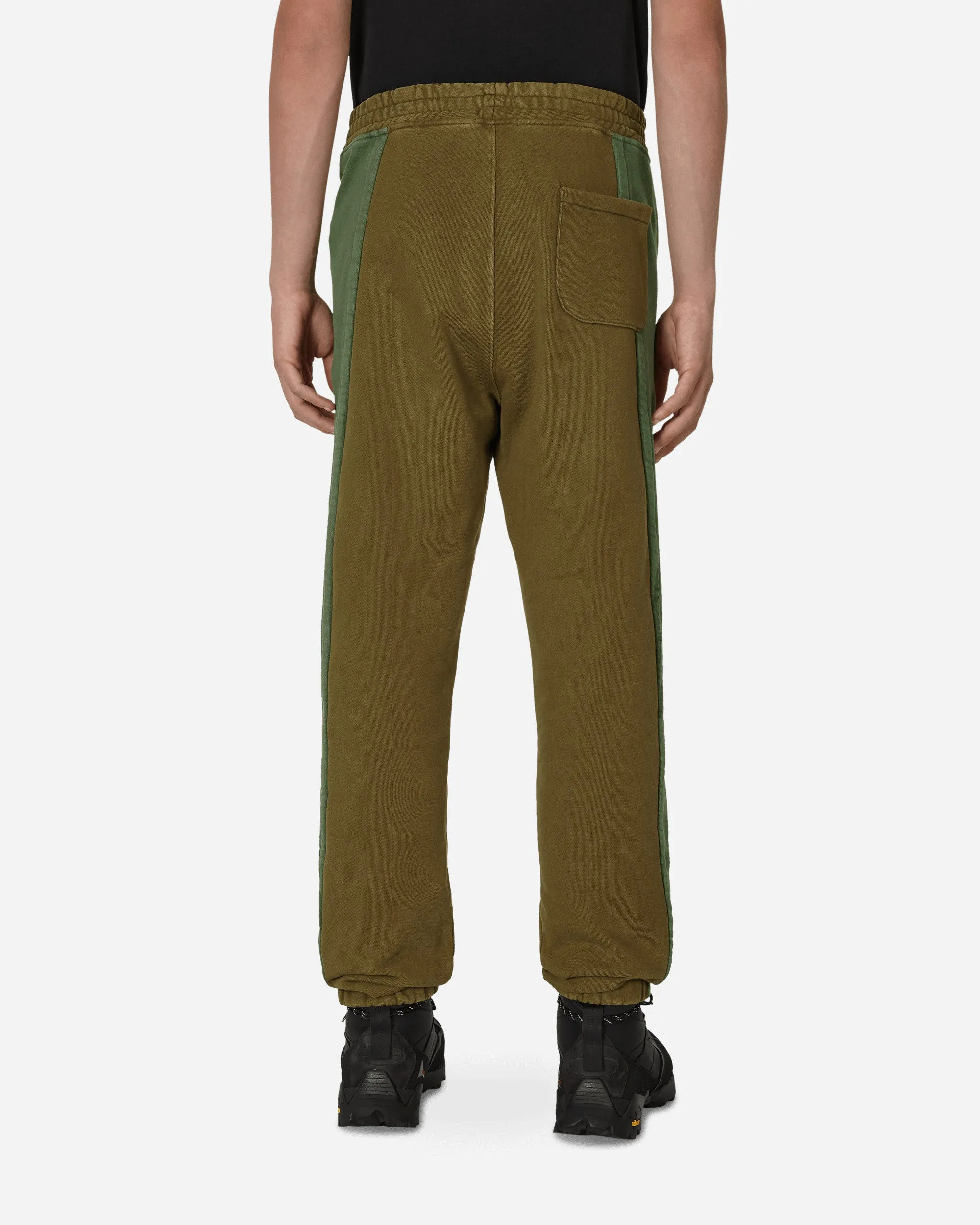 Pantalon de jogging à panneaux vert / marron