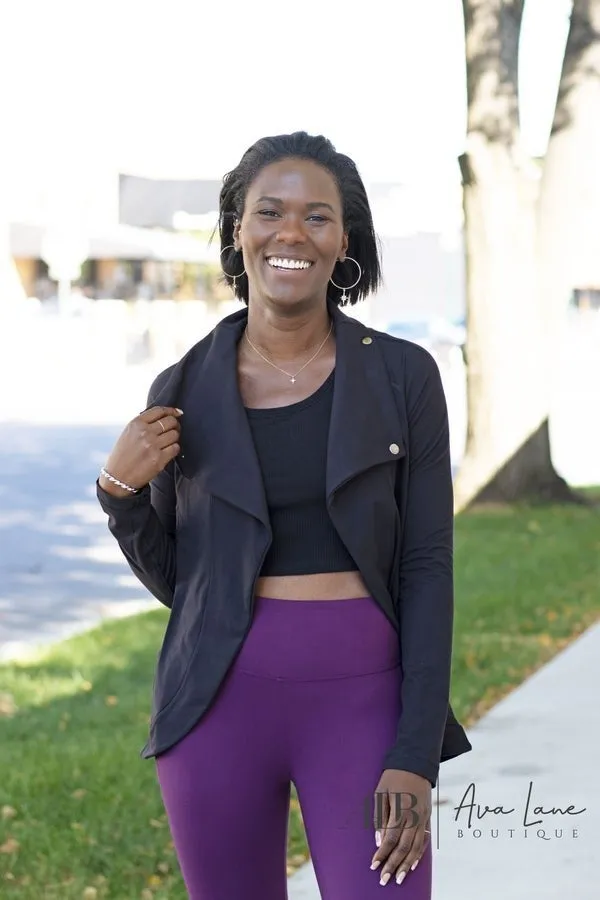 Veste asymétrique à col enroulé pour femme - Passion avant la perfection