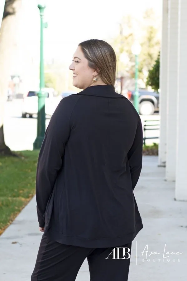 Veste asymétrique à col enroulé pour femme - Passion avant la perfection
