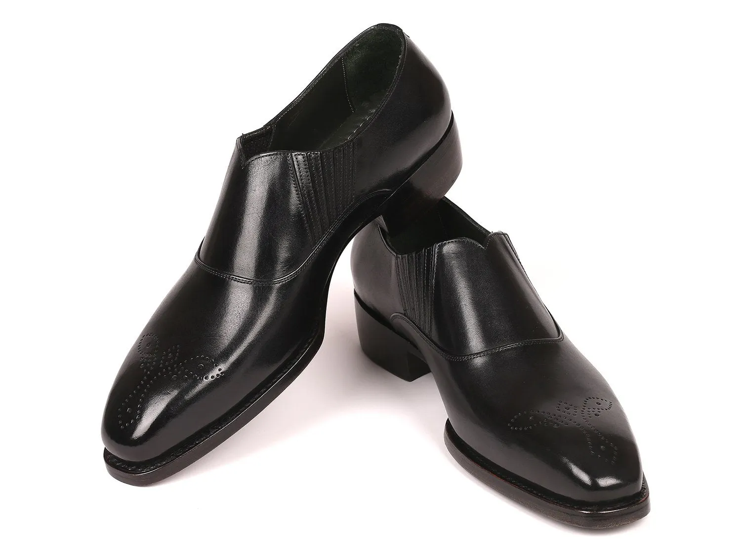 Paul Parkman Chaussures Paul Parkman Loafers à couture Goodyear élastiqués en noir