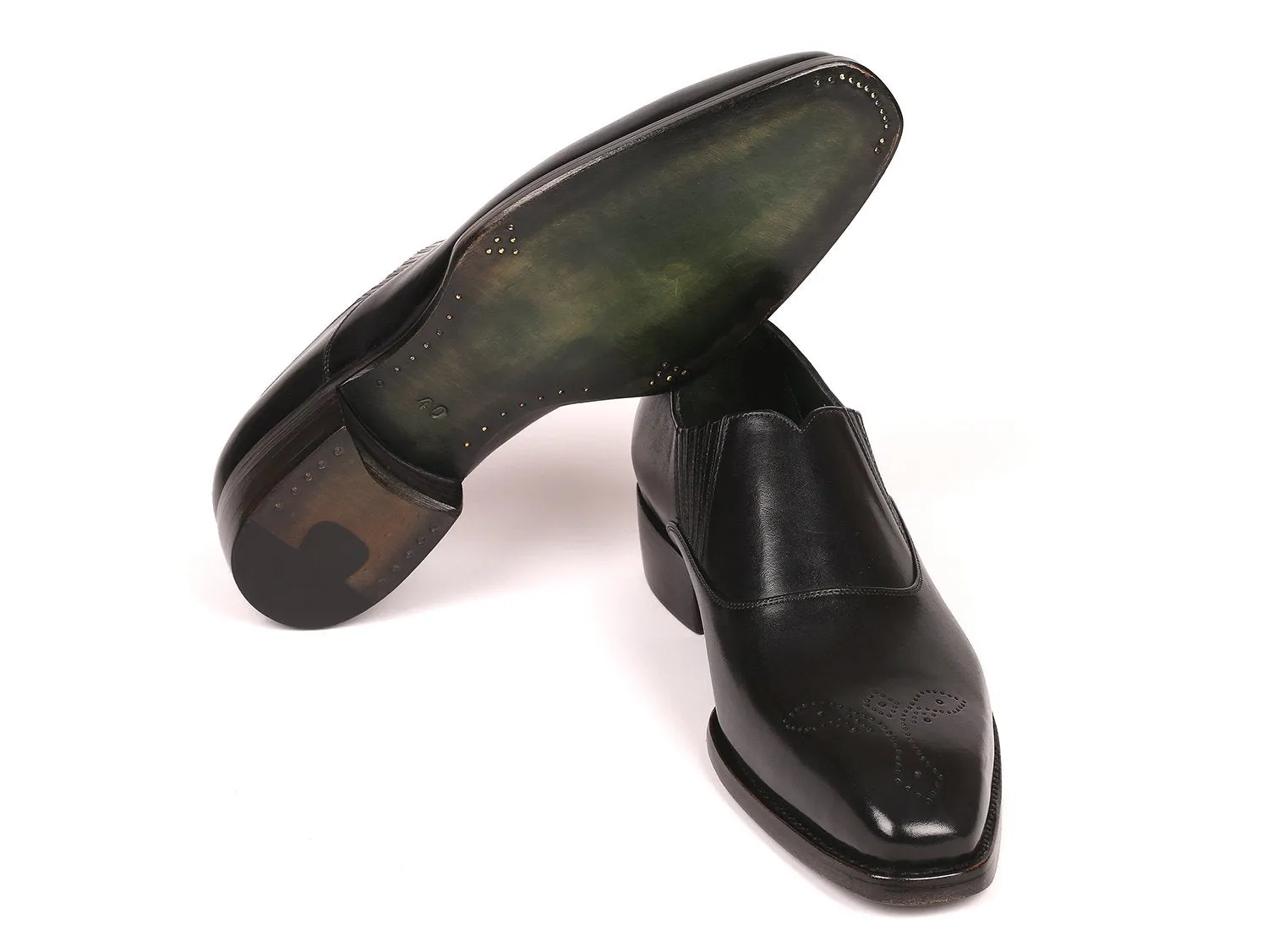 Paul Parkman Chaussures Paul Parkman Loafers à couture Goodyear élastiqués en noir