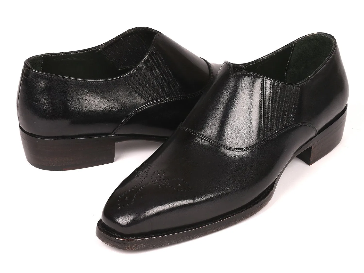 Paul Parkman Chaussures Paul Parkman Loafers à couture Goodyear élastiqués en noir