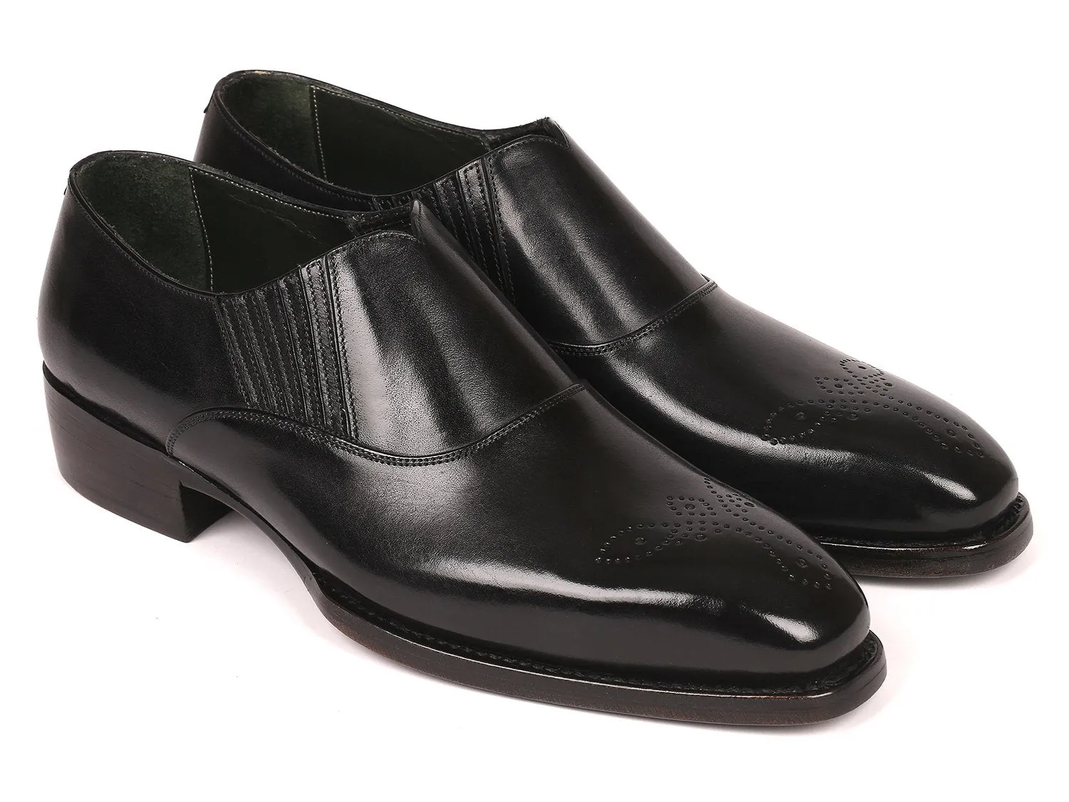 Paul Parkman Chaussures Paul Parkman Loafers à couture Goodyear élastiqués en noir