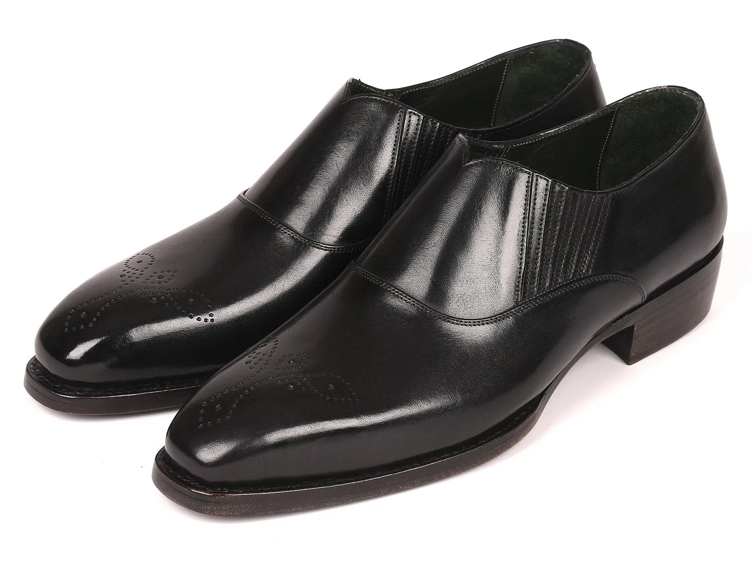 Paul Parkman Chaussures Paul Parkman Loafers à couture Goodyear élastiqués en noir