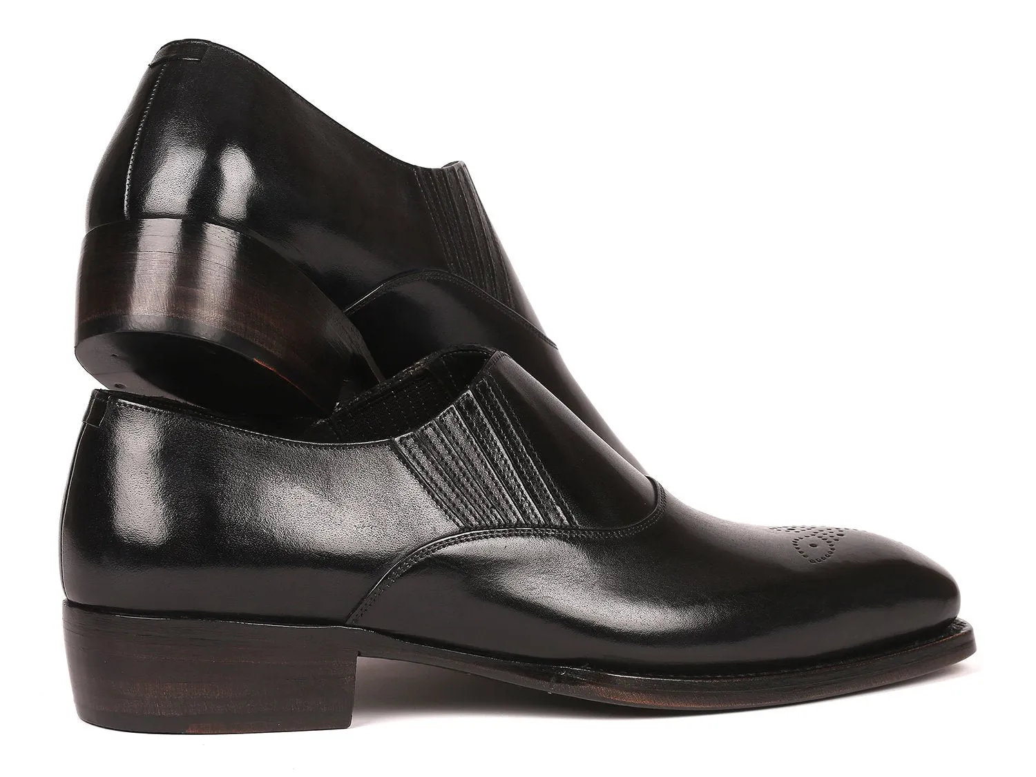 Paul Parkman Chaussures Paul Parkman Loafers à couture Goodyear élastiqués en noir