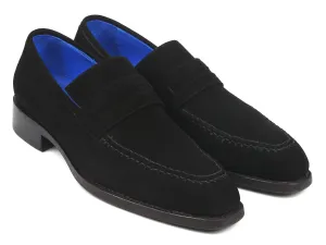 Paul Parkman Shoes Paul Parkman Goodyear Welted Suede Loafers in Black