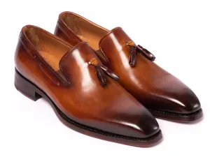Paul Parkman Shoes Paul Parkman Goodyear Welted Tassel Loafers in Brown