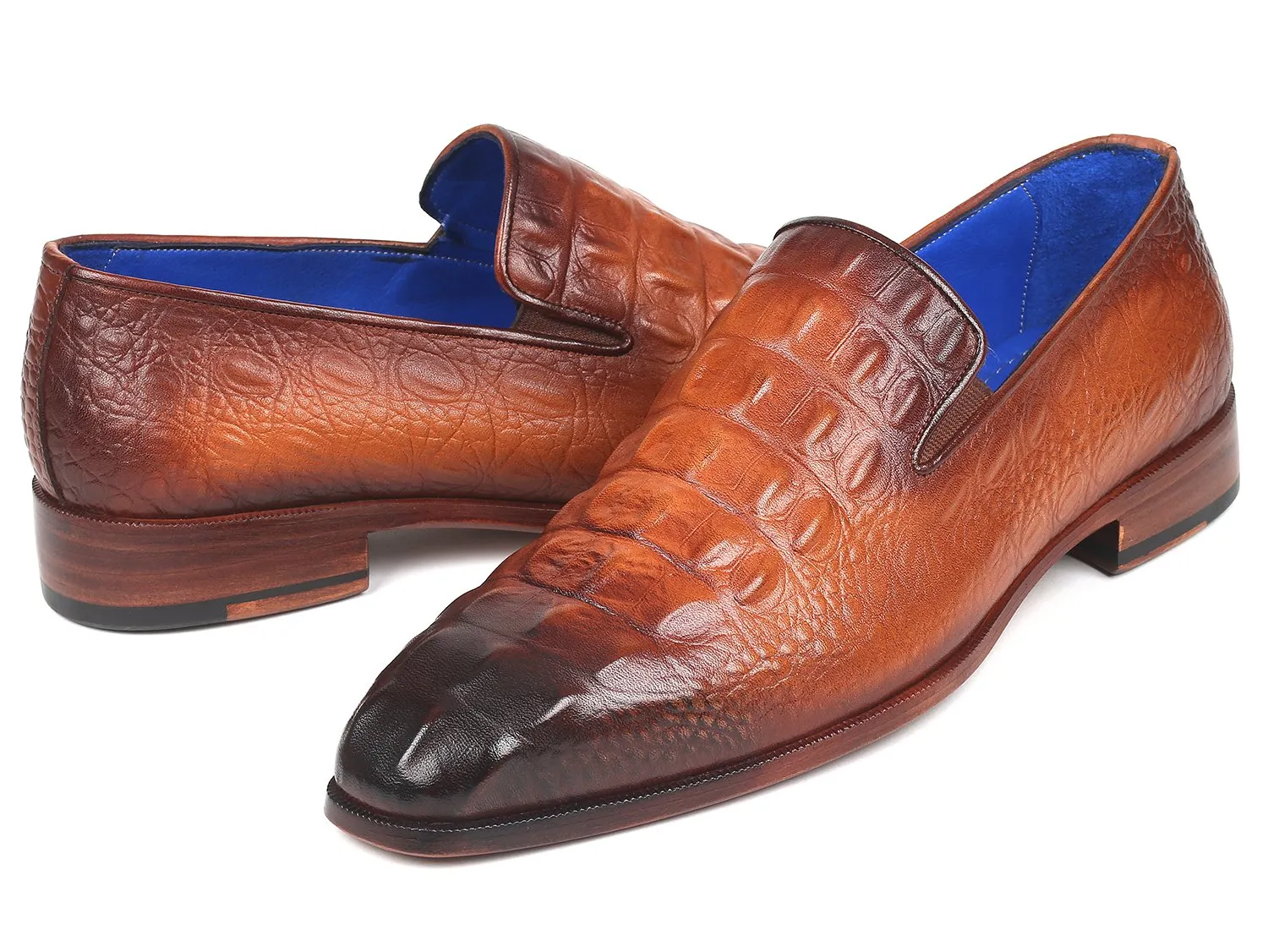 Paul Parkman Chaussures Paul Parkman Mocassins en veau gaufré crocodile gris