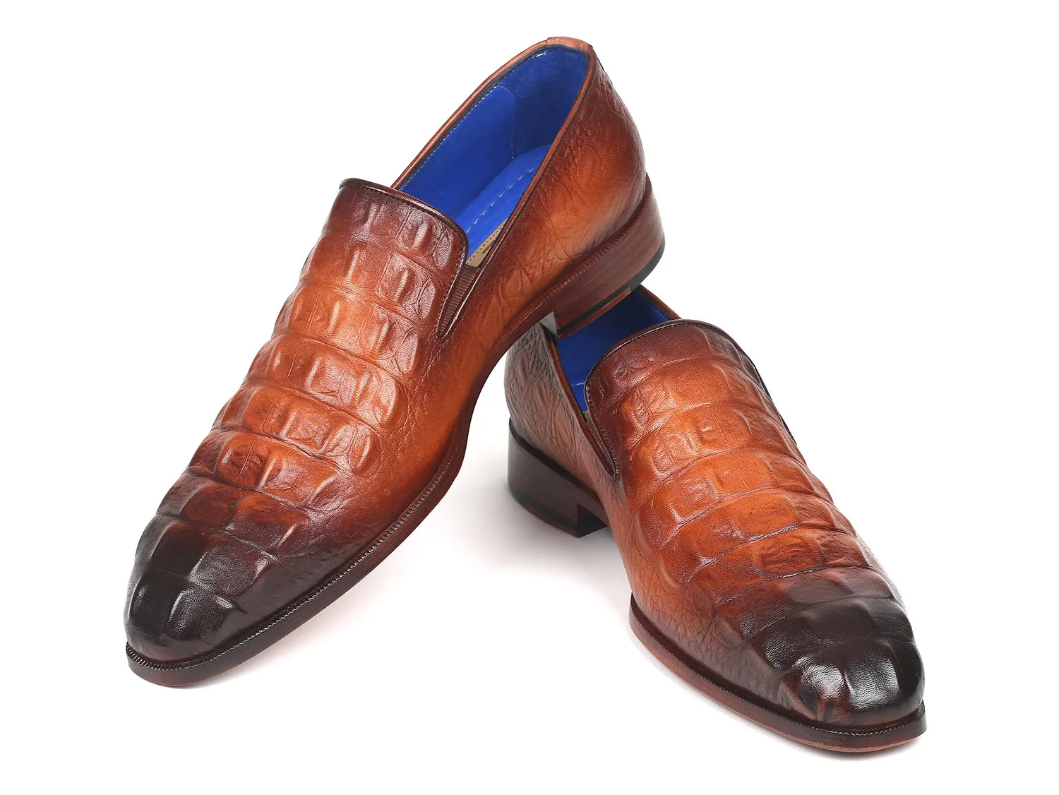 Paul Parkman Chaussures Paul Parkman Mocassins en veau gaufré crocodile gris