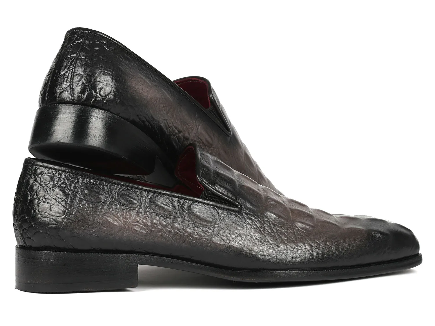Paul Parkman Chaussures Paul Parkman Mocassins en veau gaufré crocodile gris