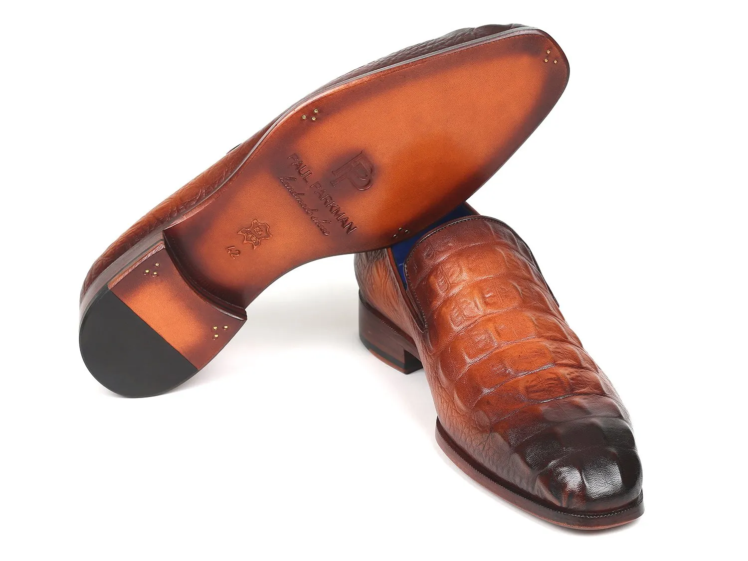 Paul Parkman Chaussures Paul Parkman Mocassins en veau gaufré crocodile gris