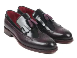 Paul Parkman Shoes Paul Parkman Kiltie Tassel Loafer in Black & Purple