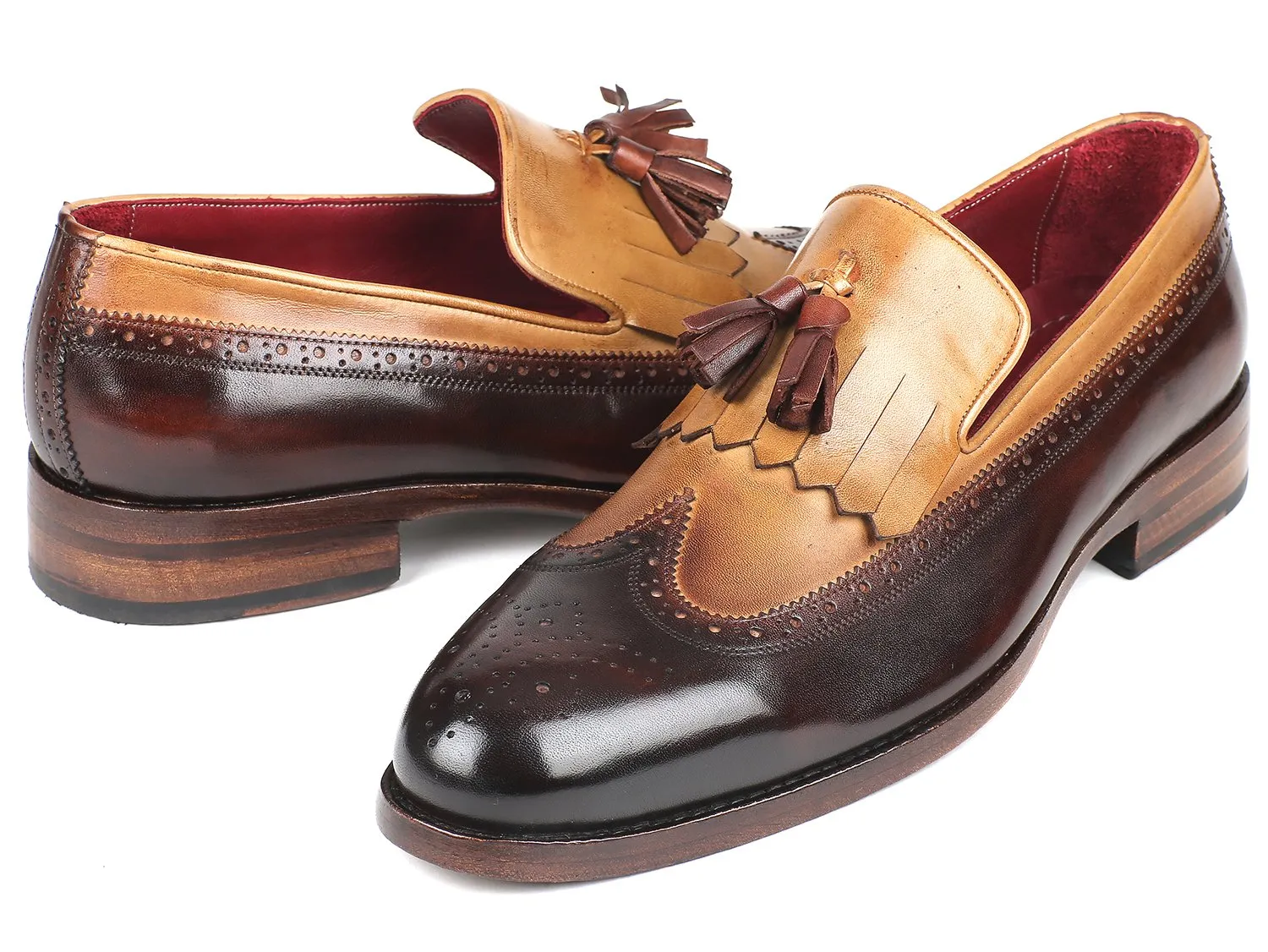 Paul Parkman Chaussures Paul Parkman Mocassins à Franges et Pompons en Beige et Marron