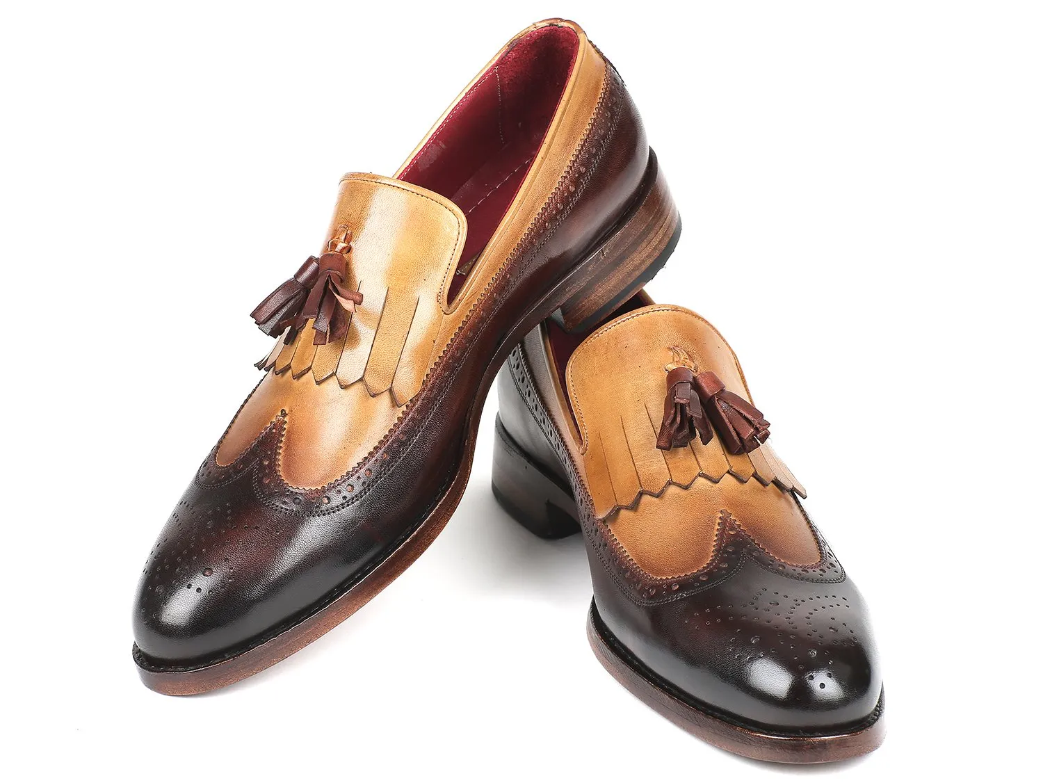 Paul Parkman Chaussures Paul Parkman Mocassins à Franges et Pompons en Beige et Marron