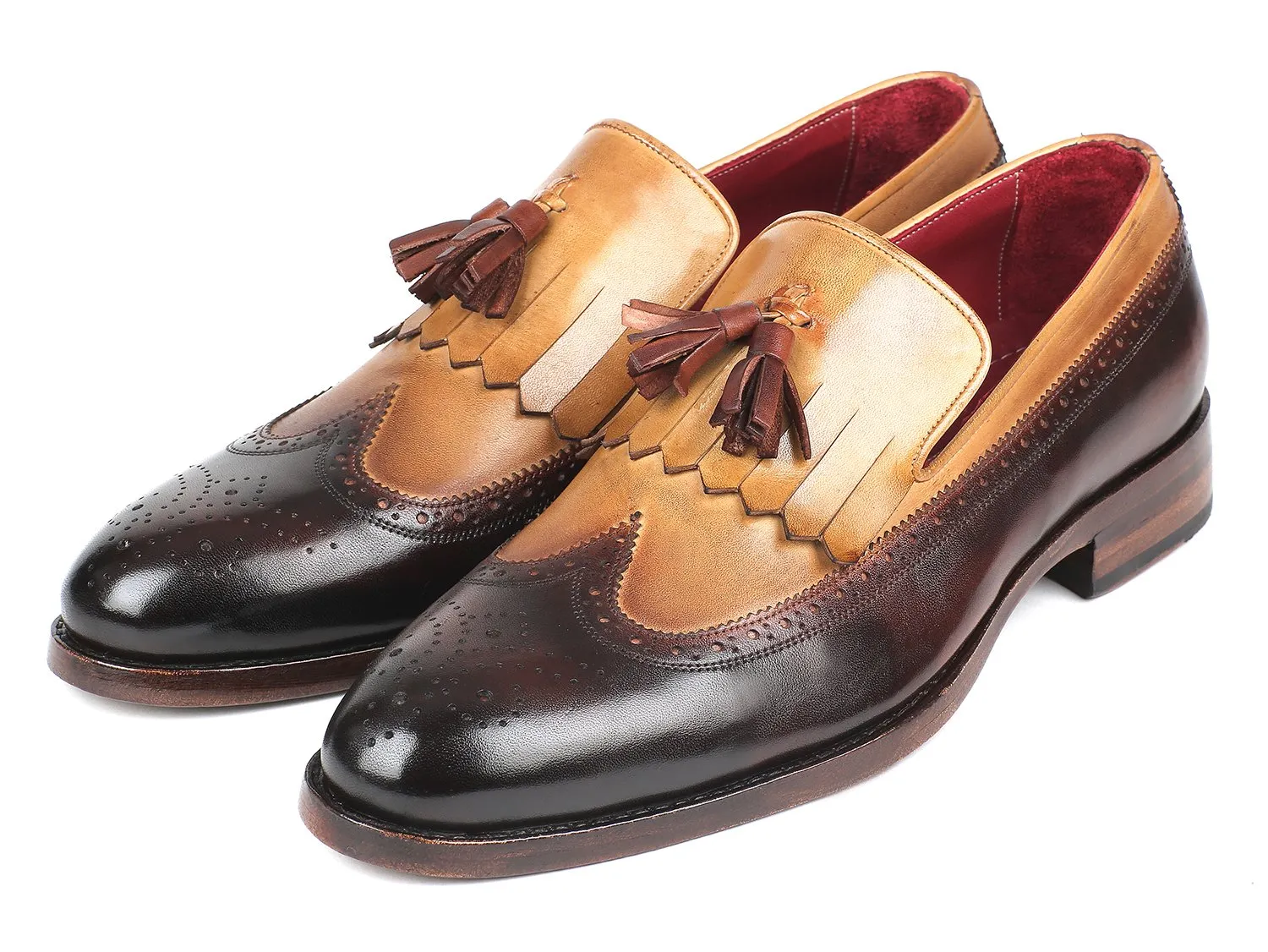 Paul Parkman Chaussures Paul Parkman Mocassins à Franges et Pompons en Beige et Marron
