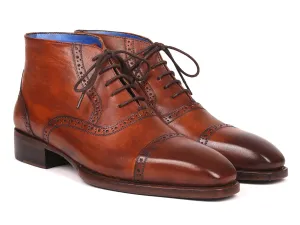 Paul Parkman Shoes Paul Parkman Men's Cap Toe Ankle Boots in Antique Brown