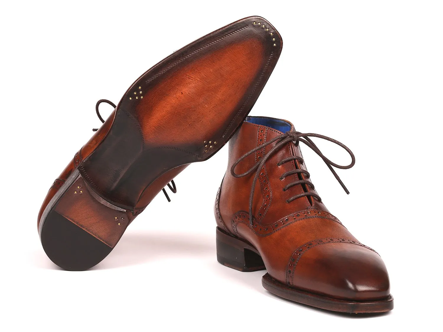 Paul Parkman Chaussures Bottines à Bout Rond pour Hommes Paul Parkman en Marron Antique