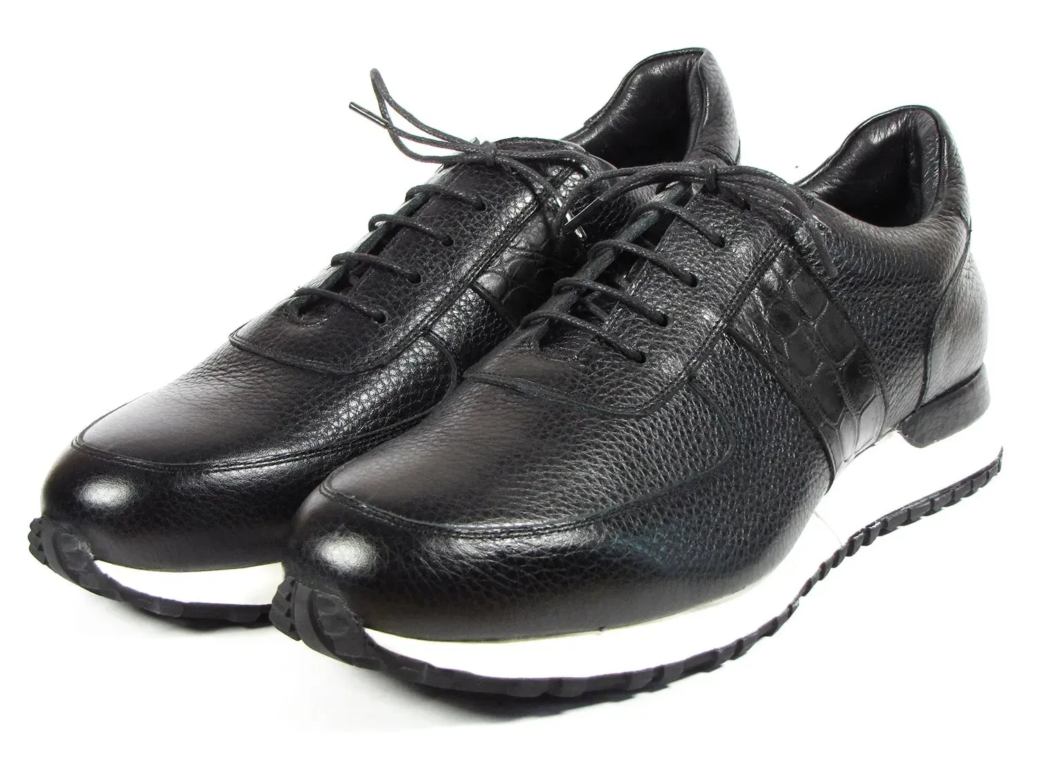 Paul Parkman Chaussures Paul Parkman Sneakers en cuir flottant pour hommes en noir