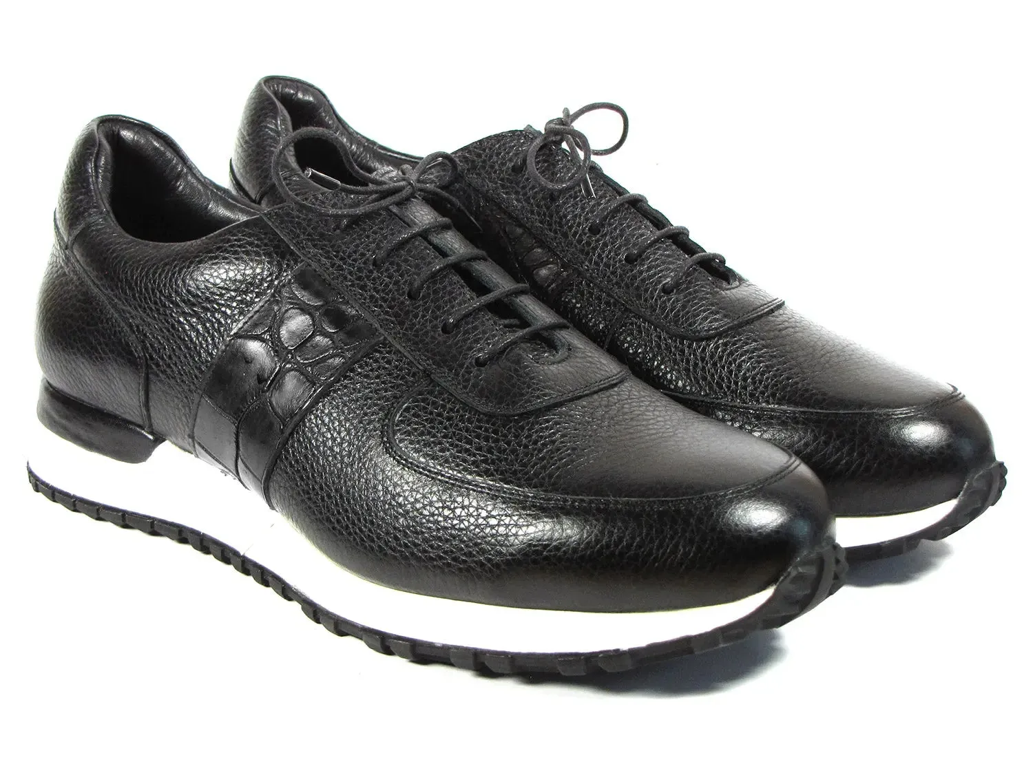 Paul Parkman Chaussures Paul Parkman Sneakers en cuir flottant pour hommes en noir