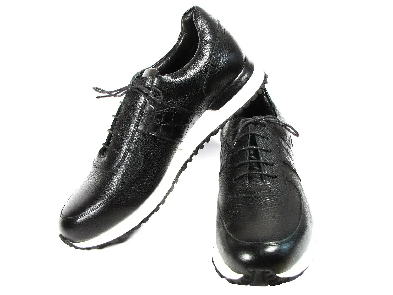 Paul Parkman Chaussures Paul Parkman Sneakers en cuir flottant pour hommes en noir