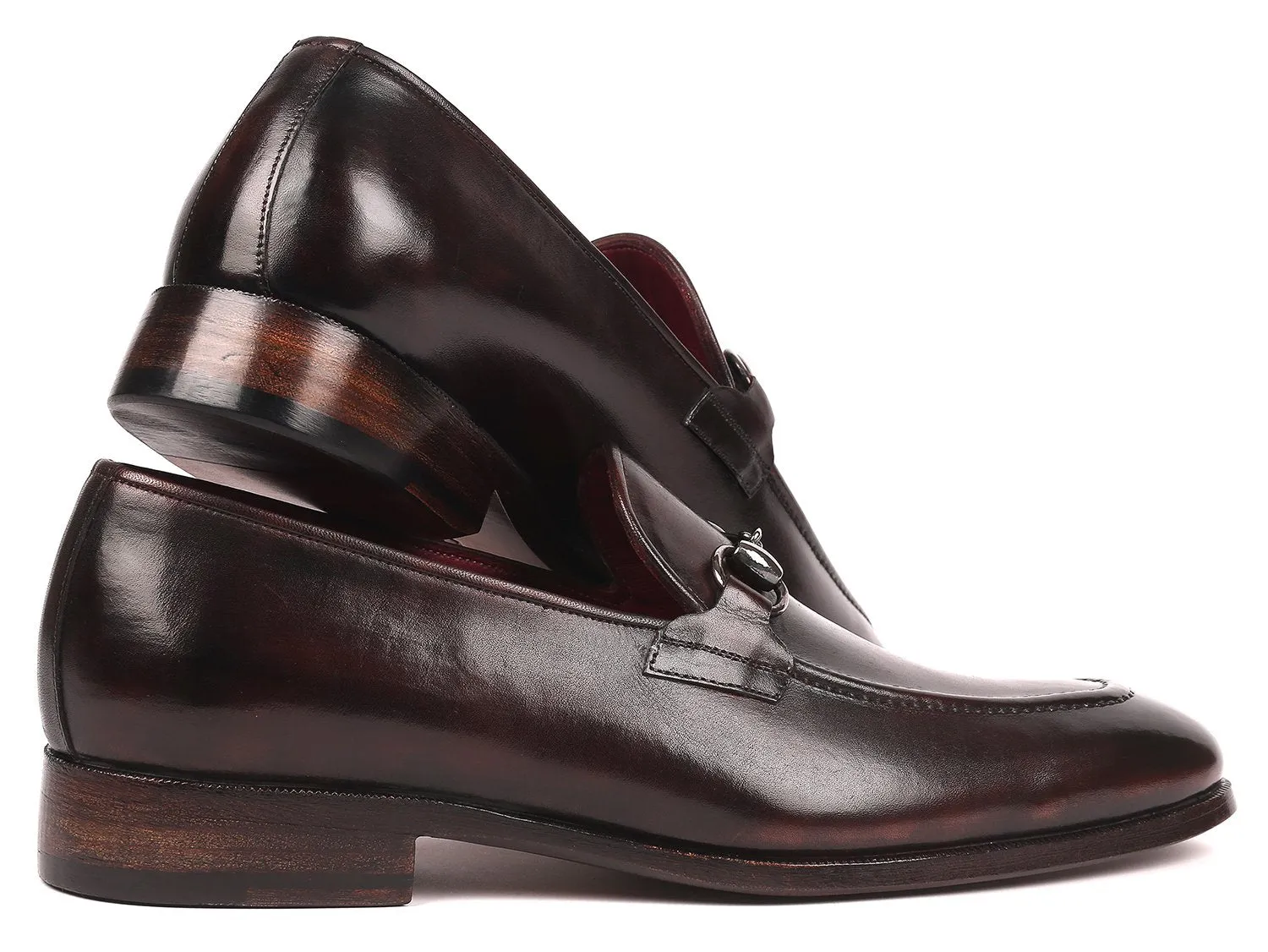 Paul Parkman Chaussures Paul Parkman Mocassins à mors pour hommes en marron foncé