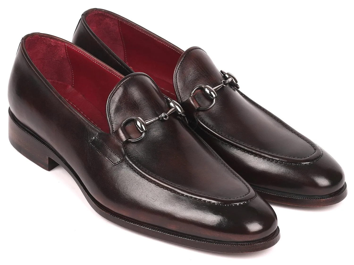Paul Parkman Chaussures Paul Parkman Mocassins à mors pour hommes en marron foncé