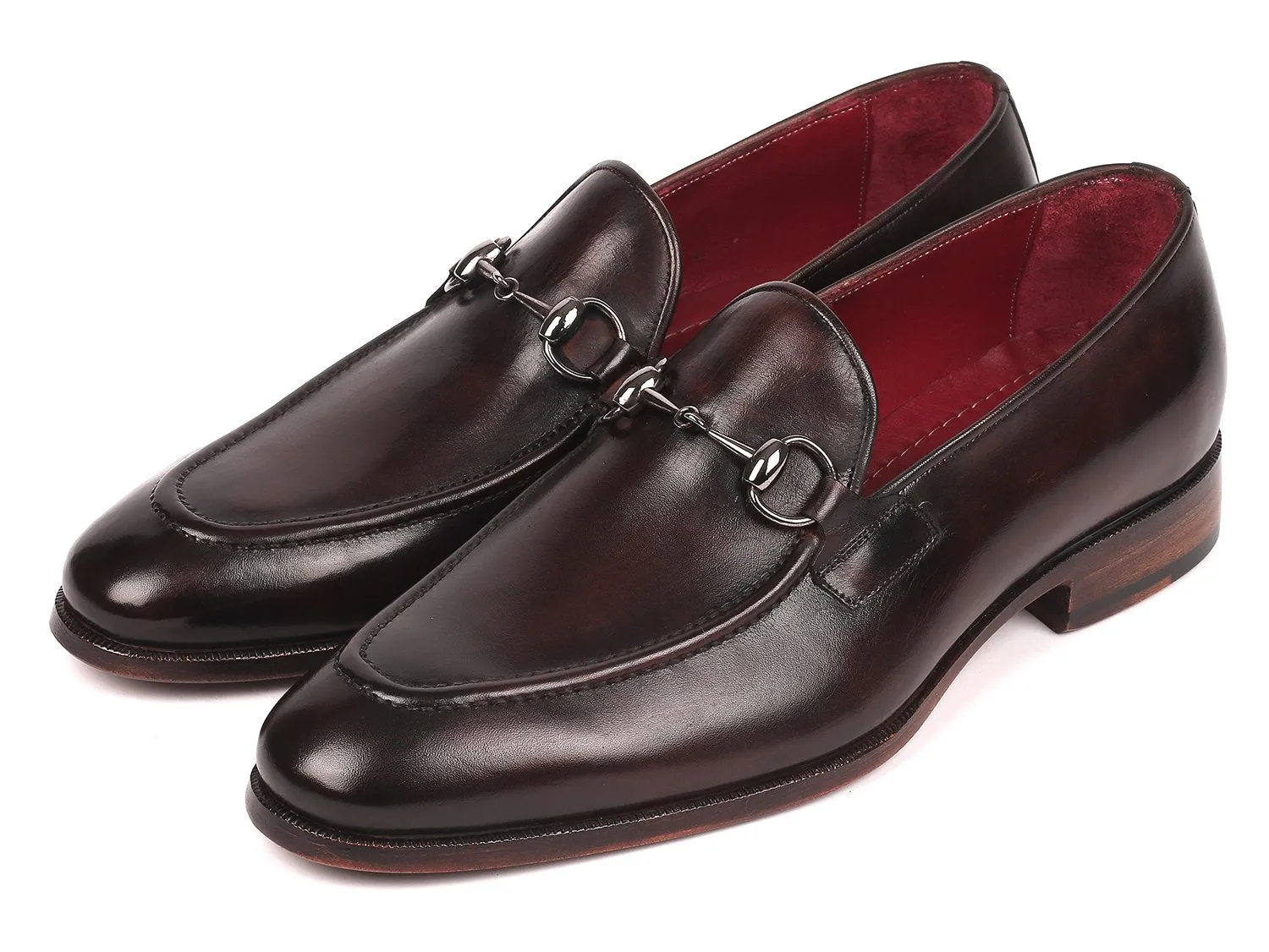 Paul Parkman Chaussures Paul Parkman Mocassins à mors pour hommes en marron foncé